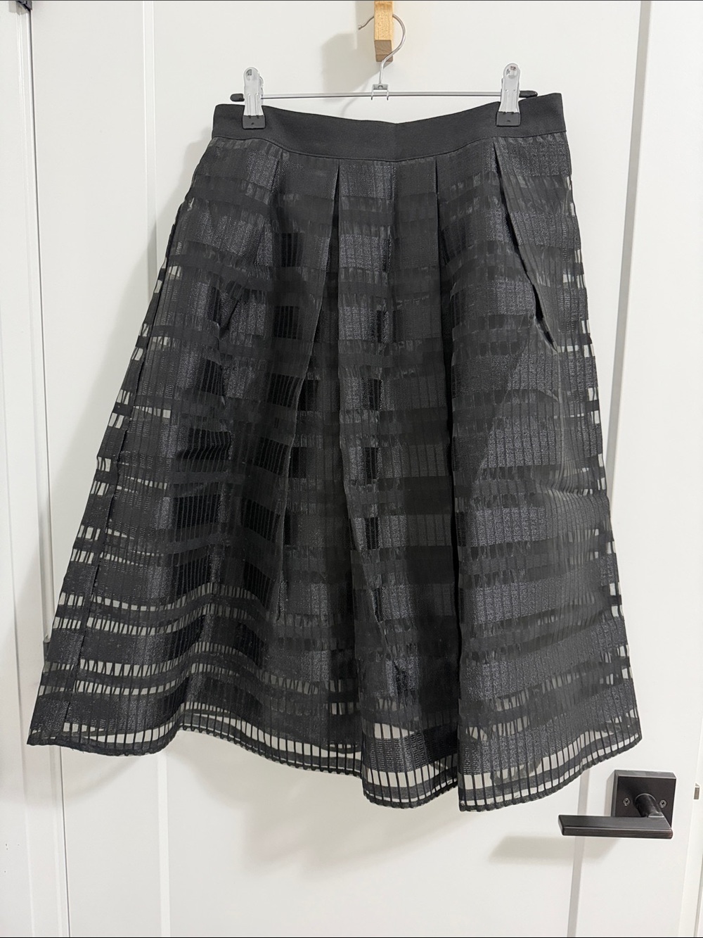 Luvalot Black A-Line Midi Skirt